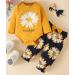Koonde Baby Girl 3-Piece Outfit Set | Romper, Trouser & Headband | Yellow + Navy | Newborn to 24 Months | 6-12 Months - Buy Online on GoSupps.com