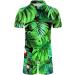 Men's Summer Beach Green Hawaiian Shirt and Shorts Set - Large | 3D Printing | Holiday Fashion - Buy Online on GoSupps.com