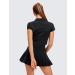 CRZ YOGA Women's Workout Polo Shirt Crop Top - X-Small, Black | Athletic Sports Tee for Golf, Tennis & More - Buy Online on GoSupps.com
