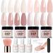 AZUREBEAUTY Dip Powder Nail Kit All Season Nude Skin Glitter 4 Colors Dipping Powder Liquid Set Recycling Tray with Base & Top Coat Activator for French Nail Art Manicure Salon DIY at Home
