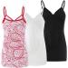 Manci Women's Cotton Maternity Nursing Tank Top Cami Sleep Bra - M White+Black+Red Pattern - Buy Online on GoSupps.com