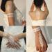 Henna Temporary Tattoo Stickers for Women White Lace Indian Mehndi Wedding Sexy Body Waterproof for Maverick Women Teens Girls (8 Sheets White)