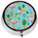 Flamingo Printed Round Pill Box - 3 Compartment Portable Travel Case | Mini Decorative Organizer for Medicine & Vitamins - Buy Online on GoSupps.com