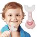 Kids U Shaped Toothbrush Manual U Shaped Toothbrush - Hangable Detachable Toothbrush Oral Cleaning Tools for Children 2-6 Years Dtt Pink 1 count (Pack of 1)