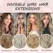 Invisible Wire Hair Extension - Natural Wavy Synthetic Clip-In, Adjustable Size with 2 Secure Clips, Long Curly Golden Blonde - Secret Hair Piece for Women (16inch) - Buy Online on GoSupps.com