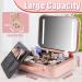 Coetic Makeup Travel Case with Large LED Mirror - Pink | Professional Organizer Bag with Adjustable Divider | Waterproof Portable Train Box for Makeup and Tools - Buy Online on GoSupps.com