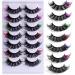7pcs False Eyelashes Rainbow Lashes Glitter Ombre Colored Eyelashes Fluffy Thick Natural Anime Lashes for Party Makeup - Buy Online on GoSupps.com