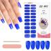 Kalolary 20PCS Nail Adhesive Wrap Nail Gel Polish Strips Full Wraps Nail Polish Stickers Cured Gel Nail Strips Self-Adhesive Gel Nail Wrap Stickers Decals(UV/LED Lamp Required) (Klein Blue)
