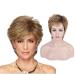 Bybrana Hair wigs for white women Short Wigs for Middle Age Women short blonde wig Blonde Pixie Cut Wig with Bangs Natural Heat Resistant Wigs for White Women 33/27/613