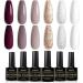 INPING Gel Nail Polish Set - 6 Colors Nude, Maroon, Burgundy, Red, Gray, Glitter - Soak Off UV/LED Nail Varnish for Women - DIY Nail Art Salon - Beauty Gifts - Buy Online on GoSupps.com