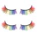 2 Pairs Colored Lash Clusters of Women Fashionable Colorful Colored Lash Extensions 3D False Lashes Natural Curvy Fluffy Rainbow Eyelashes for Festivals Parties Gatherings Cosplay