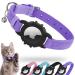 Airtag cat neck band integrated Apple Air Tag Katzenhalsband soft GPS cat neck bands with Airtag holder and bell light tracker cat neck bands for girls young cats kitten and 9-13 inch (23-33cm) purple