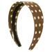 Women's Retro Headband Brown Dots - Elastic Durable & Stylish
