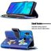 Miago Huawei Y6 2019 Leather Case - 9 Card Slots Colorful Zipper Flip Wallet PU Leather Protective Cover with Gold Butterfly - Buy Online on GoSupps.com