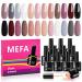 MEFA Gel Nail Polish 12 Colors Nude Neutral Gel Polish Black White Nude Pink Nail Polish Gel Burgundy Red Gray UV Gel Nail Collection Popular Classic Nail Art Manicure DIY Salon Home Gifts for Women