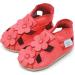 Dotty Fish Soft Leather Baby Shoes | Toddler Sandals | Non-slip Suede Soles | 0-6 Months to 3-4 Years | Coral Flowers - Buy Online on GoSupps.com