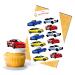 24x Pre-cut Cars Vehicles Transport Edible Thick Wafer Card Standing Cupcake Toppers Birthday Party Cake Decorations