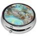 Portable Cartoon World Map Pill Box Organizer - 3 Compartment Travel Pillbox for Easy Medication Management - Buy Online on GoSupps.com