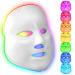 LED Face Mask Light Therapy Anti Acne 7 Color Photonic Mask for Skin Rejuvenation (Beige)