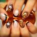 Halloween Press on Nails Medium Square Black Yellow Contrast French Tip Fake Nails with Pumpkin Spider Web Glue on Nails Press ons Glossy False Nails for Women 24 Pcs Designs-18