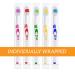 Bulk Travel Toothbrushes - 50 Individually Wrapped, Portable & Disposable for Adults & Kids - Multi Color Medium Bristle Set - Buy Online on GoSupps.com