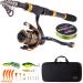Soougayilang fishing rod coil combos carbon fiber telescopic fishing rod with a spinning roller for trips in salt water and fresh water fishing sets with a carrying bag 2.4m