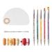 Niceneeded 5 piece Double Ended Nail Art Point Drill Nail Nail Dotting drawing tools and make-up mixed palette stainless steel with spatula tool for mixing Foundation Silver