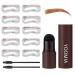 Eyebrow Stamp Stencil Kit Eyebrow Stamp One Step Eyebrow Stamping Kit Brow Stamp Kit Waterproof Brow Stamp Long Lasting With 5 Pairs Reusable Eyebrow Stencils(Light Brown)