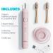 Lumineux Sonic Electric Toothbrush for Adults - Bamboo Heads in Bloom (Pink) - Rechargeable with 2 Soft Bristle Heads & Charging Station - Shop Now - Buy Online on GoSupps.com