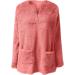 AMhomely Women's Plus Size Soft Teddy Fleece Hoodie - Pink XL | Double Fleece Casual Sweatshirt with V Neck, Pocket, and Lightweight Lounge Top - Buy Online on GoSupps.com