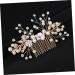 FRCOLOR Pearl Hair Comb Bridal Hair Jewellery Golden Hair Clip Golden Hair Clips Golden Hair Clips Gold Hair Clips Tiara Flowers Hair Accessories Rhinestone Comb Wedding Headpiece Accessories - Buy Online on GoSupps.com