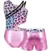 Yartina Girls Printed Gymnastics Leotard Dance Outfit Pink 10 Years - 2 Piece Swimwear Jumpsuit with Shorts - Buy Online on GoSupps.com