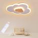 Fanlg LED ceiling lamp clouds 26W 50cm children's lamp ceiling lamp Dimmable with remote control 3000-6000K creative cloud lamp wood ceiling lamp for children's room |Bedroom |Living room
