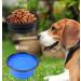 Petbonus Foldable Dog Bowl - 2 Silicone Travel Bowls for Water & Food | Portable Leak-Proof Design with Carabiners - Blue & Black (1000ml) - Buy Online on GoSupps.com