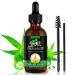 Jamaican Black Castor Oil Cold Pressed 60ml Black Castor Oil in A Glass Bottle with Glass Dropper Eyelash&Eyebrow Brushes Hexane Free Castor Oil for Fuller Thicker Hair Eyelashes Moisturizes Skin