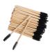 100pcs Bamboo Handle Eyelash Brush Disposable Comb Mascara Wands Eye Lashes Extension Applicator Eyebrow Brush (Black Color)