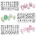 Whaline 6Pcs Flower Leaves Nail Stamping Plates with Rose Nail Stamper - DIY Nail Art Templates for Manicure Salon Design - Buy Online on GoSupps.com