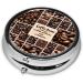 Coffee Collage Mini Round Pill Box | 3 Compartment Travel Organizer | Portable Medicine Case for Home & Office - Buy Online on GoSupps.com