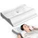 Elviros Cervical Memory Foam Neck Pillow for Sleeping, 2 in 1 Contour Orthopedic Traction Pillows for Pain Relief, Ergonomic Support Pillow for Back Stomach Side Sleepers, CertiPUR-US (White)