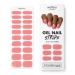 MOYOU LONDON Semi Cured Gel Nail Wraps 20 Pcs Gel Nail Polish Strips for Salon-Quality Manicure Set with Nail File & Wooden Cuticle Stick (UV/LED Lamp Required) - Flamingo Blush