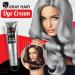 Silver Grey Natural Hair Colour Cream Unisex Hairstyle Temporary Colour DIY Fashion Permanent Light Grey - Buy Online on GoSupps.com