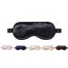 KAAHYNNO 22 Momme Adjustable Silk Sleep Eye Mask Women Men Sleeping Travel Gift 100% Mulberry Side Sleeper Night Block Out Blindfold Breathable Hypoallergenic 0 Pressure Cover Lightweight Nap Shade Dark Black