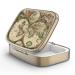 Pill can box with mirror retro 2 compartment Small Pillic tose bronze rectangular pill box or vitamins fish oil dietary supplements pills contain 1 piece F-18-vintage map-2