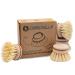 Chinchilla 4 -Set Set Change heads for wash brush |Replacement head with natural bristles from fibre (vegan) | Universal flush brush heads |Sustainable kitchen & zero waste 4 change heads