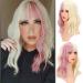 Faelbaty Short Blonde & Pink Wig - Curly Wavy Synthetic Bob for Women | Cosplay Costume Accessory - Buy Online on GoSupps.com