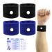 Wide Wrists Anti Sickness Wristbands 2 Pairs Plus Size Motion Sickness Bands Anti-Nausea Wristband Sea Bands Adult Nausea Relief Wristbands Travel Sickness Bands for Car Sea Cruise Flying Pregnancy Black+blue(plus Size)