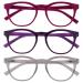 Opulize Blu - Reading glasses Blue light filter 3 Series Pack COULD FRING FREE SAME INFIDER THRIENIES IMPTIRES THE SMECTION GAMING RESIGN Men Women BBB5-137 +3.50 Dioptries pink / purple / ice cream