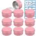 Zeoabsy 10 pieces empty 80 ml around pink aluminum screw can cream box aluminum tart doses with screw-top lid 5ml aludose tin tin cans for cosmetics candle ointments with 5x spoon 1x etiquette pink 80ml