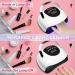 220W LED UV Nail Lamp for Gel Nails | Professional Faster Nail Dryer with 4 Timers | Touch Screen, Portable Handle | Cures Gel Nail Polish | White-Black - Buy Online on GoSupps.com