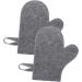 GLSTOY Felt Sauna Gloves 4 Pcs - Exfoliating Body Scrubber Mitts for Spa Bath - Grey Shower Towel - 29X24CMx2pcs - Buy Online on GoSupps.com